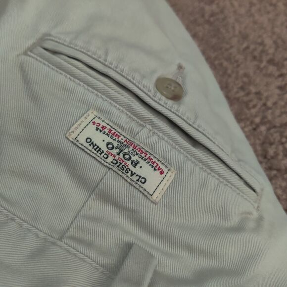 Polo Ralph Lauren Pants Men’s Size 36 x 30 Khaki Classic Chinos Y2K Baggy Wide - Picture 6 of 8